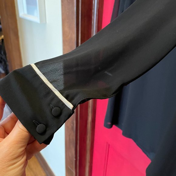 Black long sleeved sheer Naked Zebra dress - Picture 3 of 4